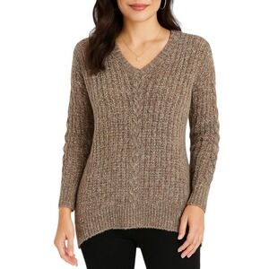 Adrienne Vittadini Multicolor Knit Sweater Womens M Cozy Textured Pullover